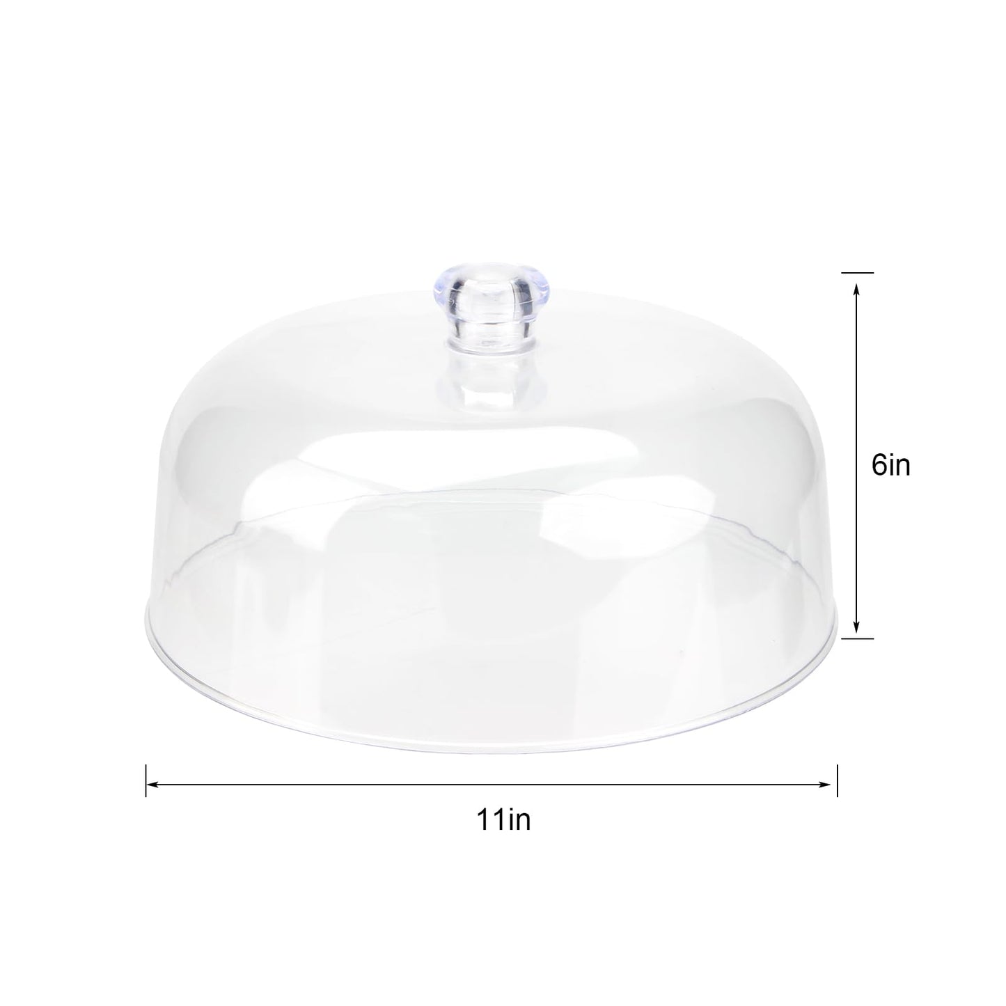 KVMORZE 11 Inch Clear Cake Dome Cover, Glass Round Cake Stand Cover, Pastry Display Cloche for Food Service, Cake Cover Lid for Cake Stand Cake Plate Display Serving Platter (11 Inch - Glass)