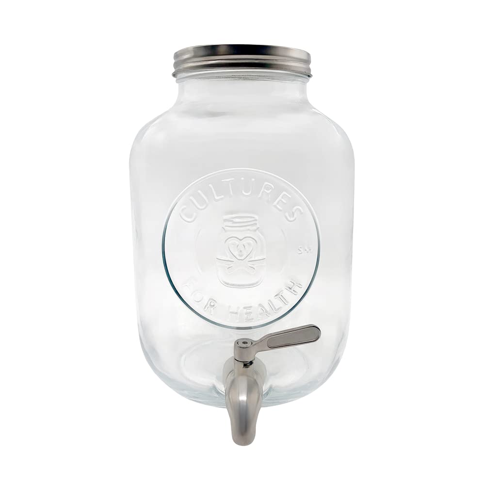 Cultures for Health Continuous Kombucha Brewing Jar with Spigot | 5 Liter Glass Jar with Spout for DIY Fermentation | Long Term Kombucha SCOBY Hotel Jar | Daily Kombucha Tea Probiotic Drink Dispenser