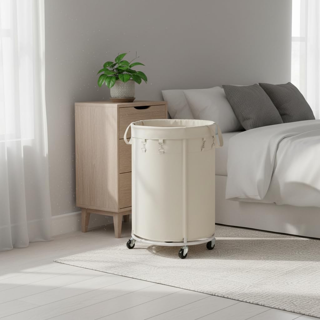 Nyamofly 150L Large Capacity Rolling Laundry Basket Hamper with Wheels, Clothes hamper and Removable Bag for Home, Laundry Room, Bedroom, Bathroom, Apartment, Dorm