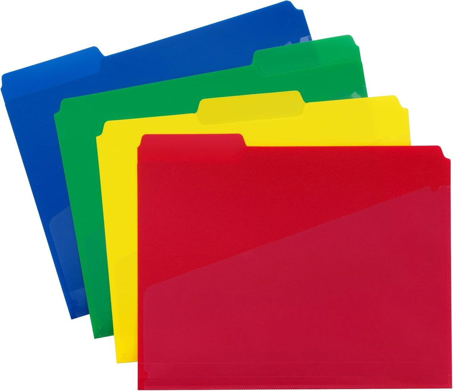 Smead Poly File Folders with Pockets, Folders for Documents, 1/3-Cut Tabs, File Folders Letter Size, Office Supplies, School Supplies, Set of 60