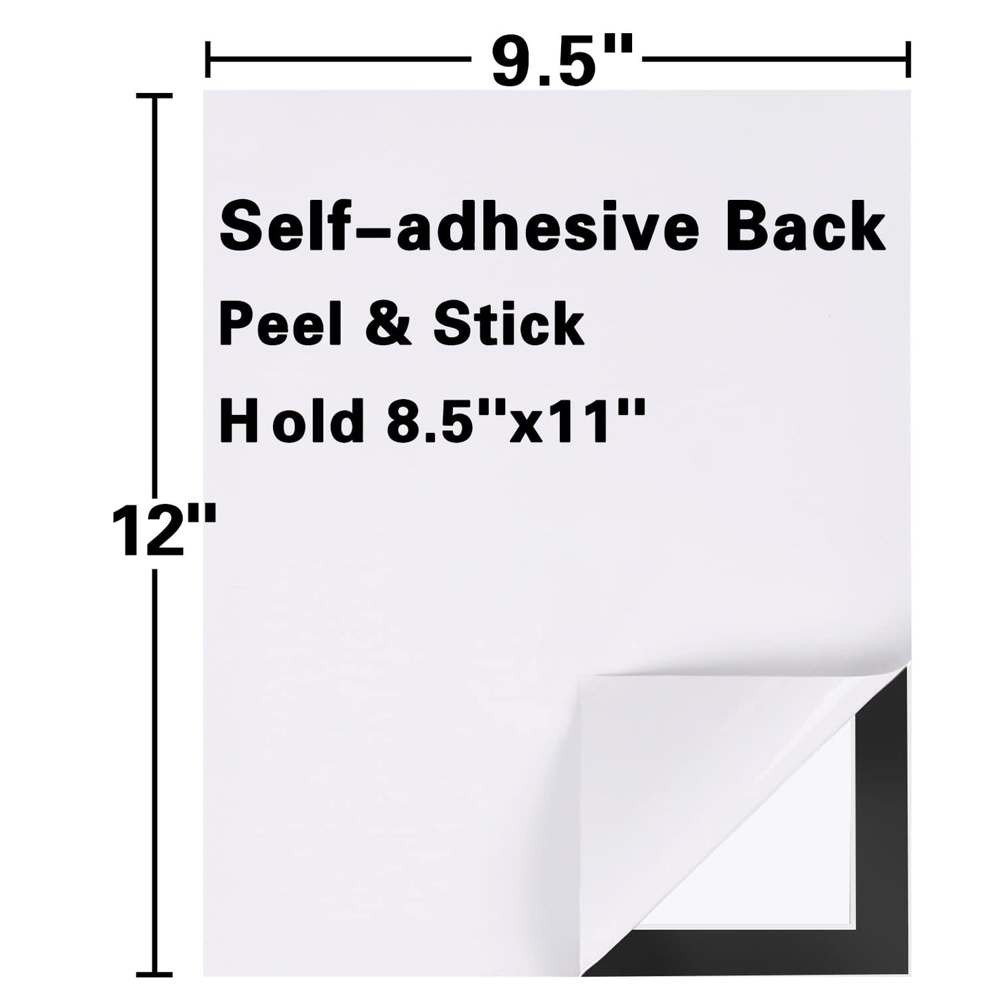 MFoffice Self-Adhesive Magnetic Document Sign Holder 8.5X11'',Black,Pack of 10