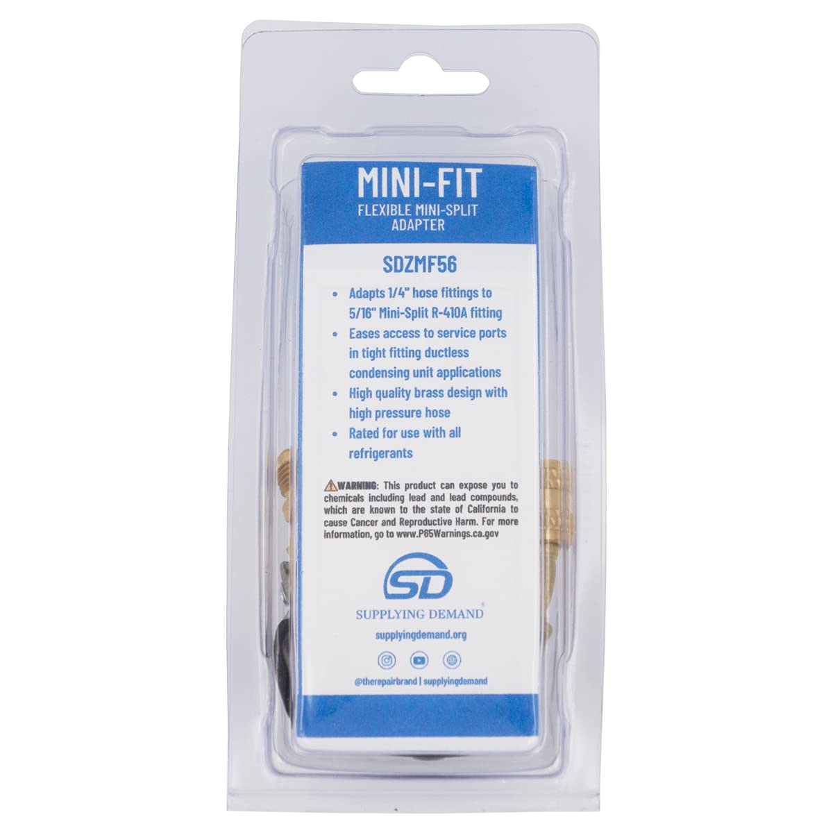Supplying Demand ZMF56 Flexible Mini-Split Adapter Adapts From 1/4 To 5/16 Inch Mini Split Fittings