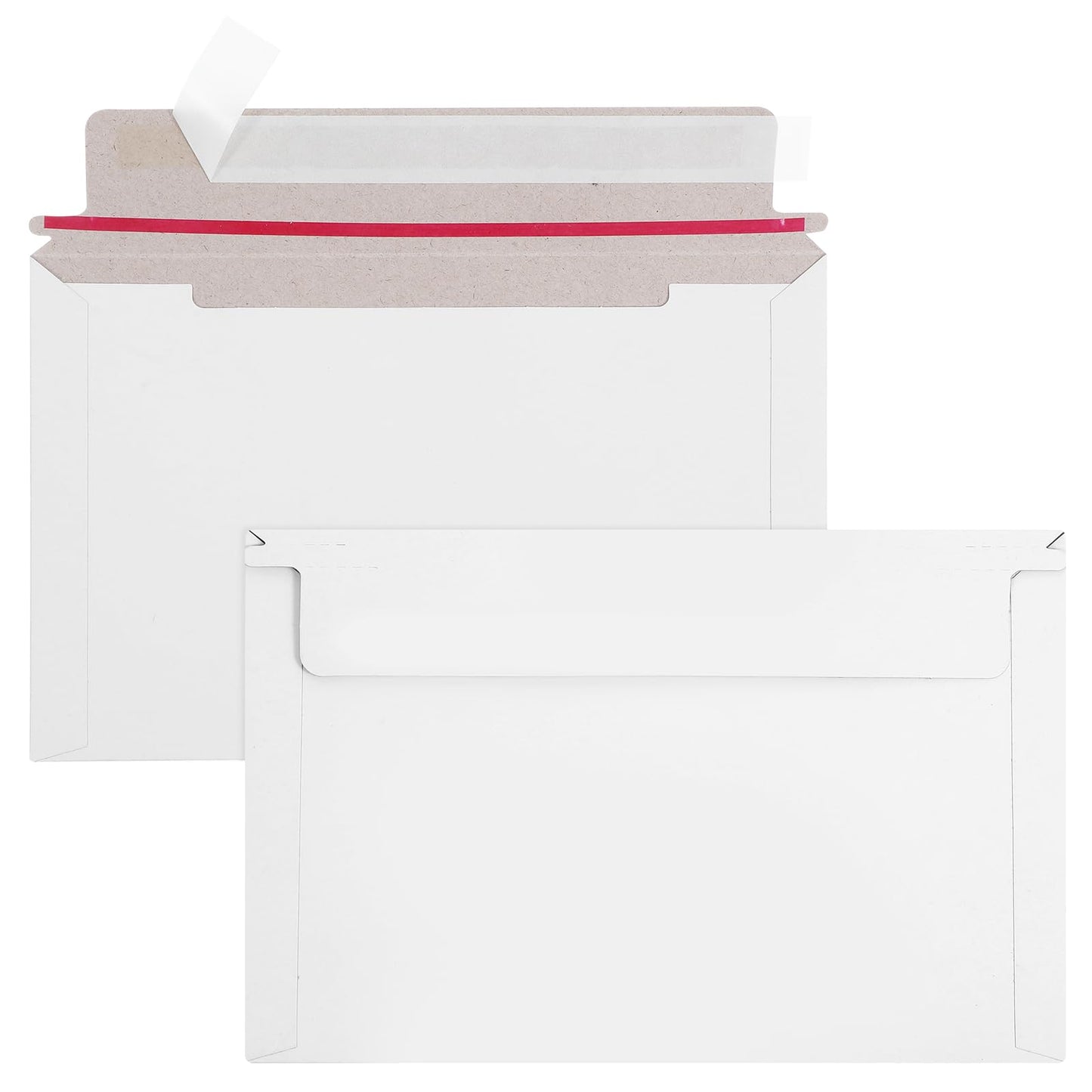 200 Pack 6.5x4.5 inch Rigid Mailer Self Seal Photo Document Mailers, Stay Flat White Cardboard Shipping Envelopes White Photography Mailers for CD, Photos, Document