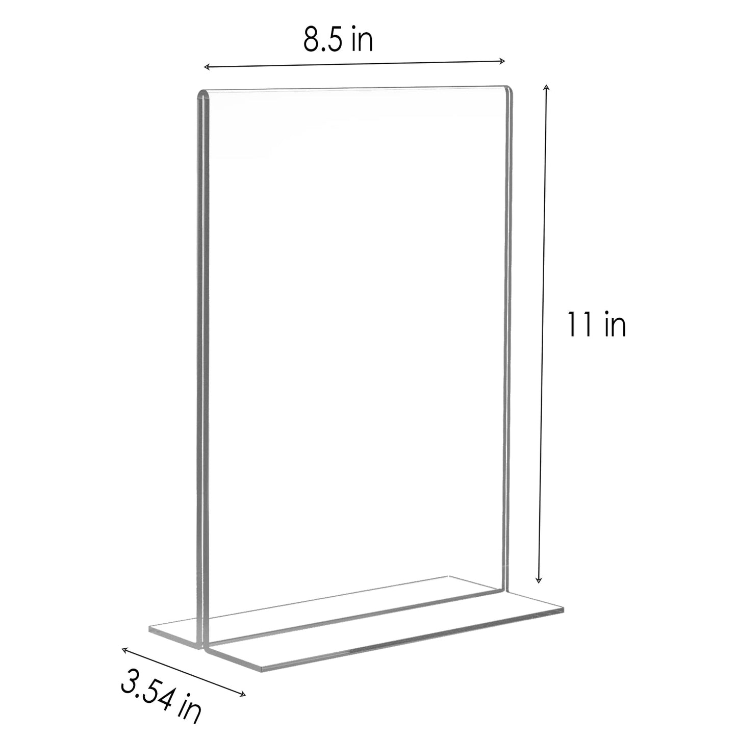 Relx Acrylic Sign Holder 8.5 x 11, Plastic Frame Flyer Holder, Double Frames Clear Acrylic Display Stand for Store, Restaurant (10 pack)