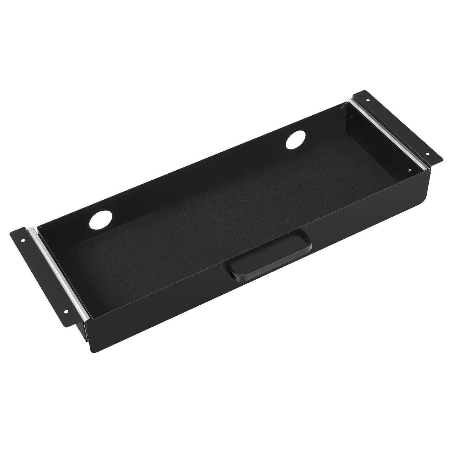 VEVOR Under Desk Drawer Slide Out, 22 inch Under Desk Mounted Pull-out Drawer Attachment, Hidden Under Counter Drawers for office Home Sit Stand Workstation, Black