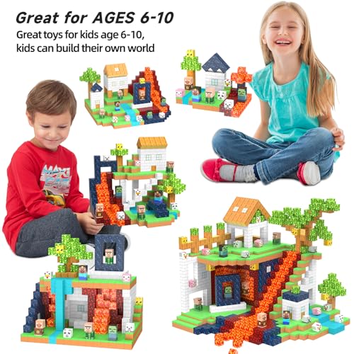 Magnetic Blocks 150 Pcs Building Toys Gifts Construction Toys for 3 4 5 6 7 8 Year Old Boys & Girls, STEM Montessori Sensory Creative Kids Toys