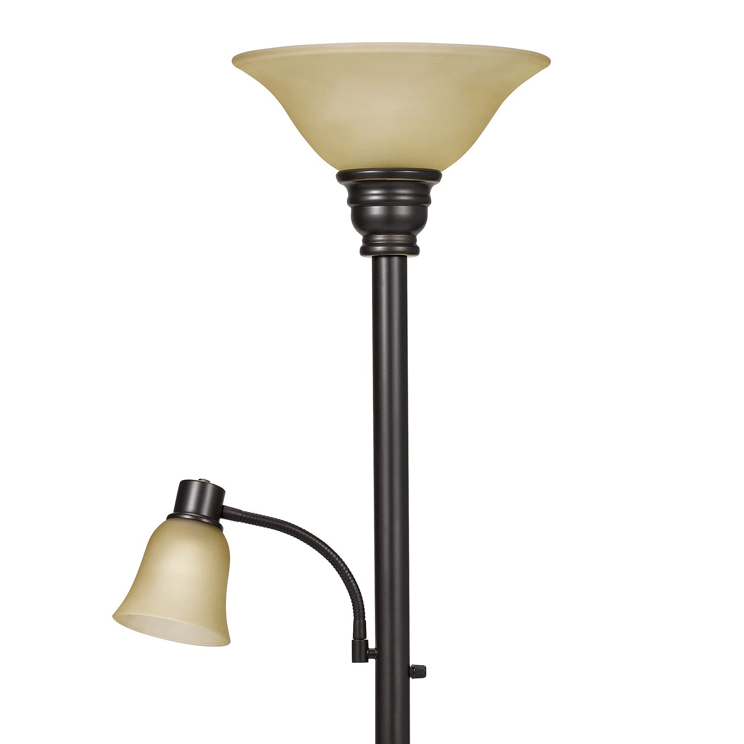 Catalina Lighting Transitional Uplight Floor Lamp with Reading Light, Standing Lamp, Living Room Light, LED Bulb NOT Included,71", Dark Bronze