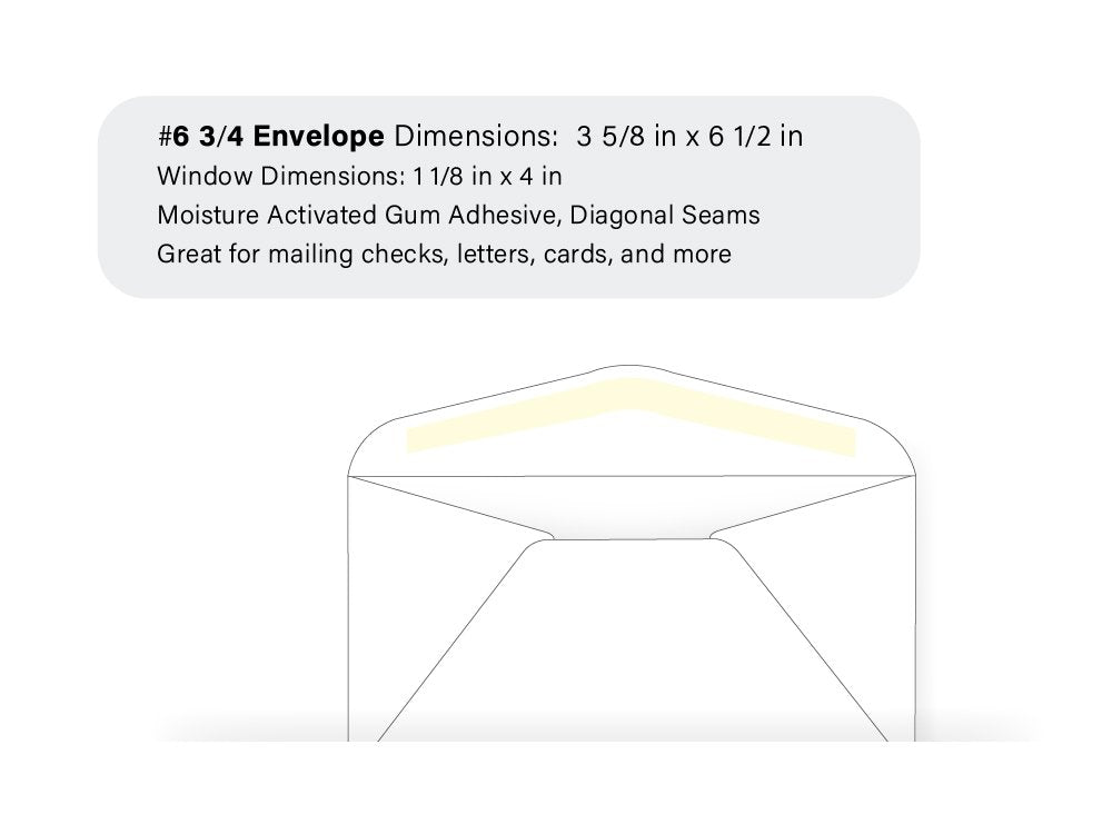 #6 3/4 Window Envelope - 24# White (3 5/8 x 6 1/2) - Window Envelope Series (Box of 500)