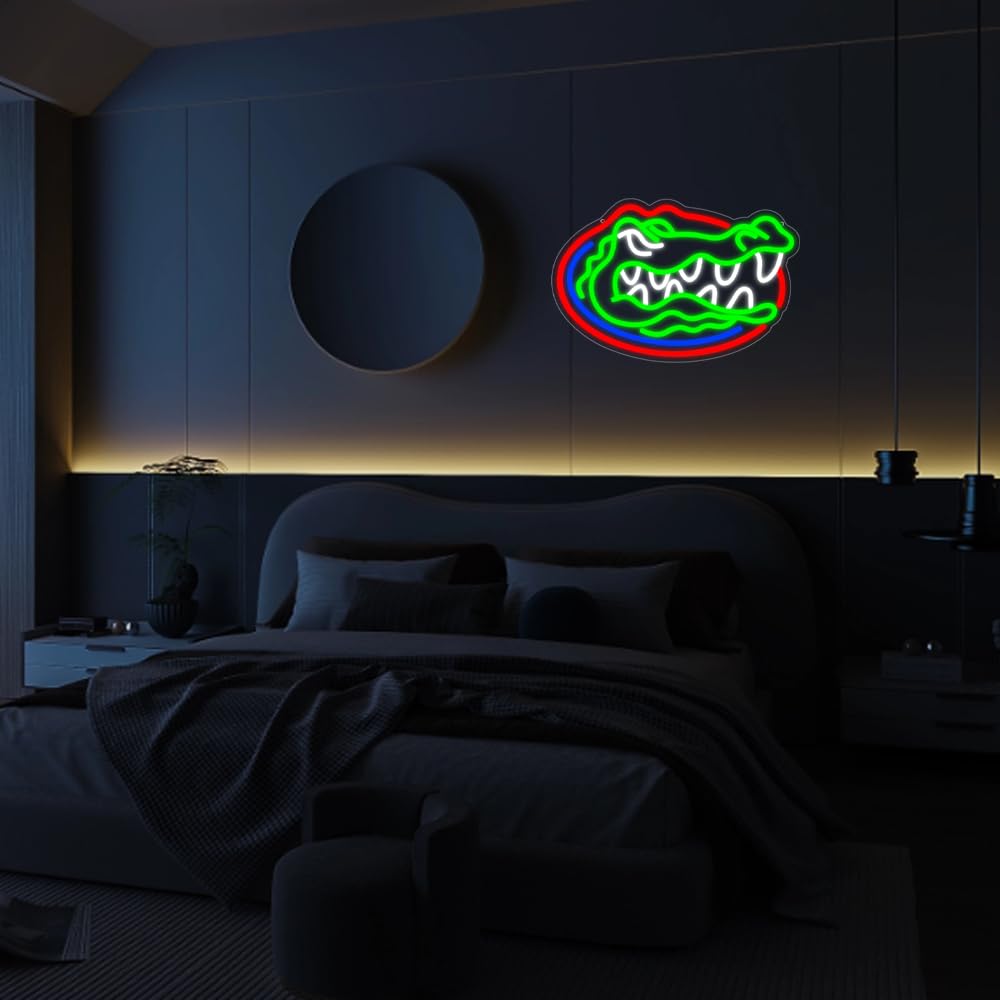 PILOYINDE Florida Gators Basketball Team Neon Sign LED Light for Bedroom Wall Decor, Modern Style, Wall Mount, 1 Count