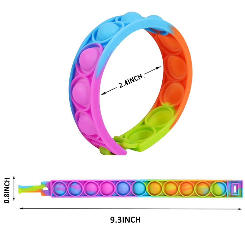 120 Pcs Pop Bracelet Bubble Fidget Sensory Toys for Party Favors, Pop Keychain Bulk for Classroom Prizes, Easter Egg Basket Stuffers Christmas Valentine Gifts for Kids Students