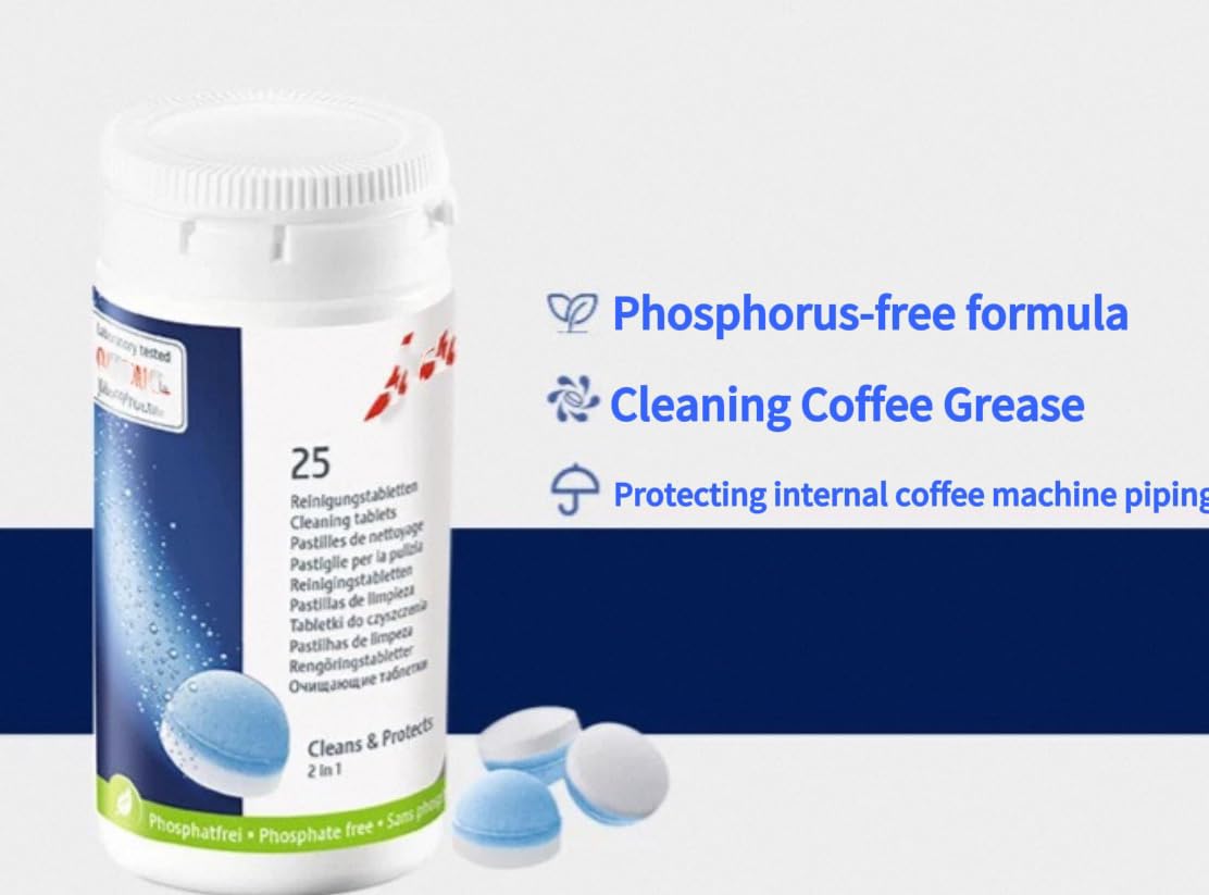 Cleaning Tablets, Descaling Tablets for All Fully Automatic Coffee Machines (25 Count)
