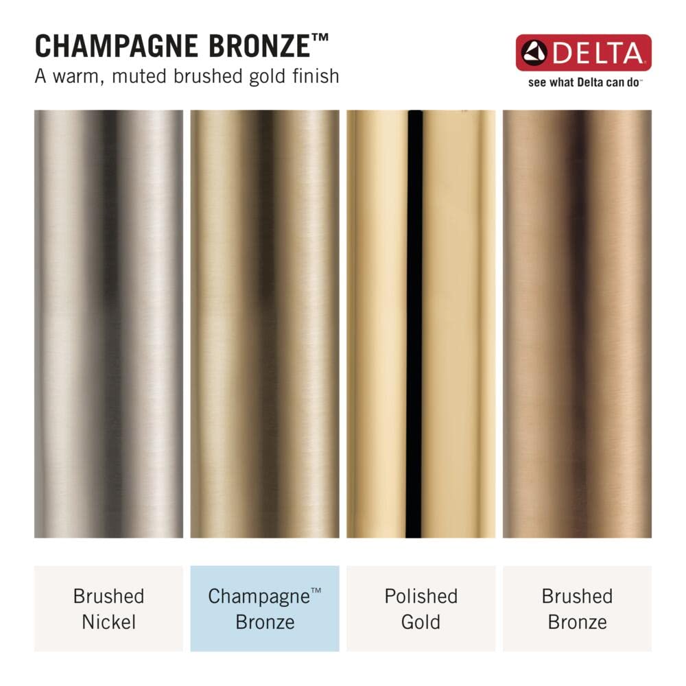 Delta Faucet Velum Toilet Paper Holder, Gold Wall Mounted Toilet Paper Holder, Tissue Holder, Champagne Bronze IAO20851-CZ