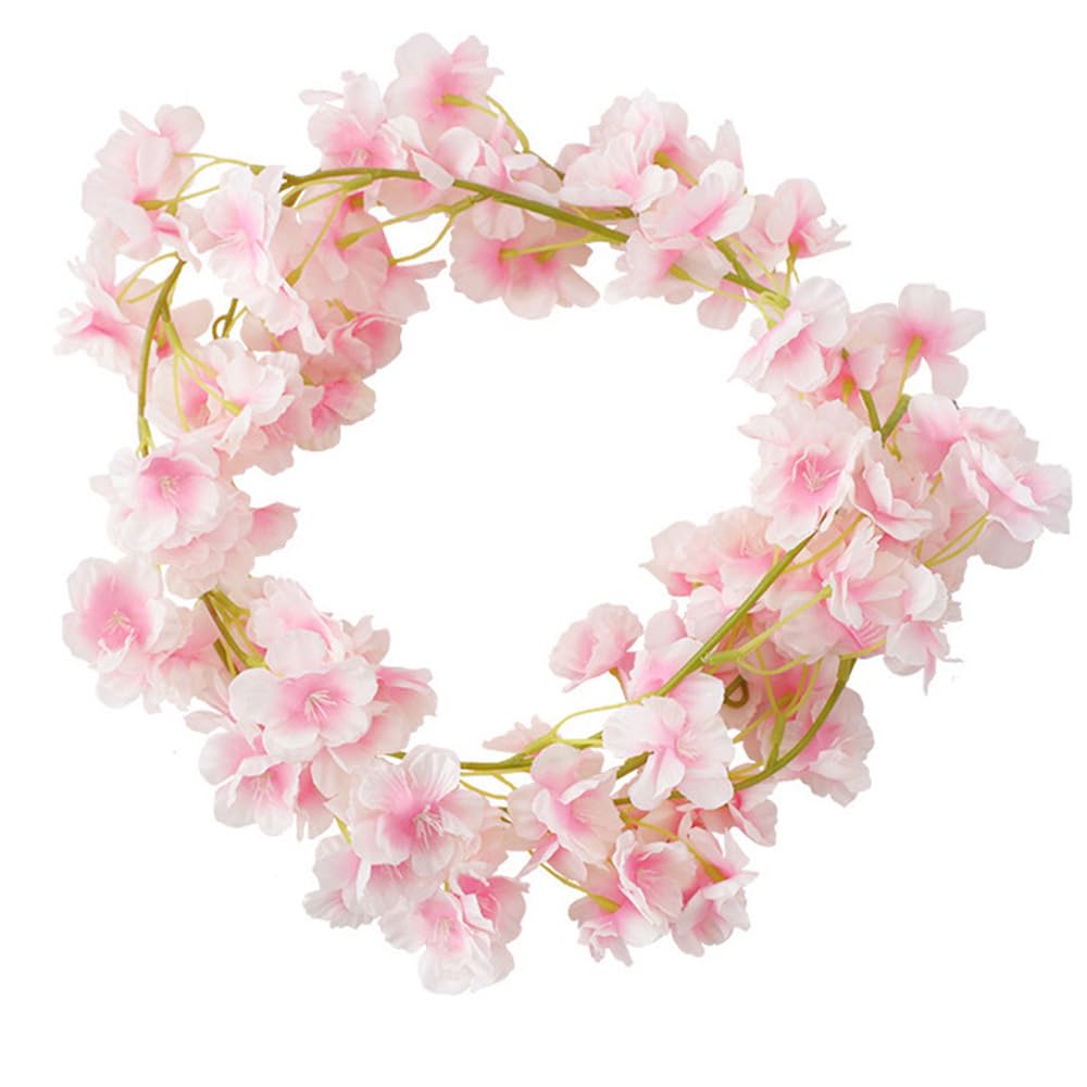 YRIOWMI 10PCS 59FT Artificial Silk Cherry Blossom Garland, Hanging Sakura Flower Vines for Wedding Party Home Arch Office Sakura Decor (Light Pink)