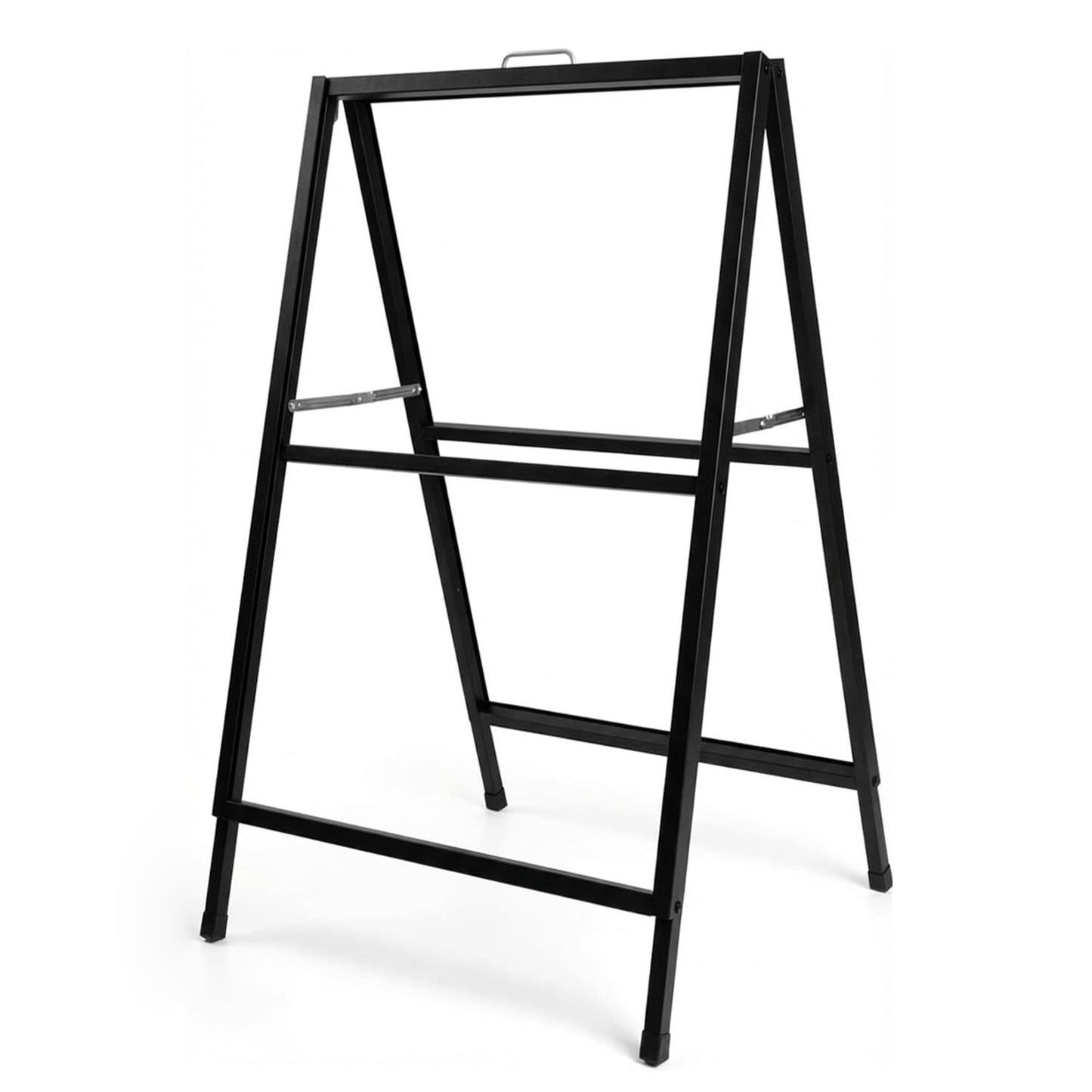 LANGTUKEE Heavy Duty A Frame Sign 24x36 inch - Double Sided Slide-in Metal Sandwich Board for Outdoor Sidewalk Business Advertising, Black Folding Pavement Display Stand, Frame Only