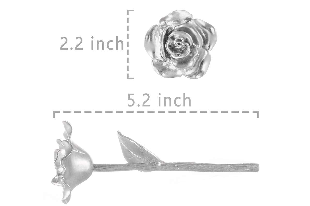 BESZONE Tin Rose 10th Anniversary for Her Gift - Tin Gift 10 Year Wedding Anniversary for Wife Couples, Solid Pure Casted Everlasting Rose Tenth Decoration Aluminum for Him