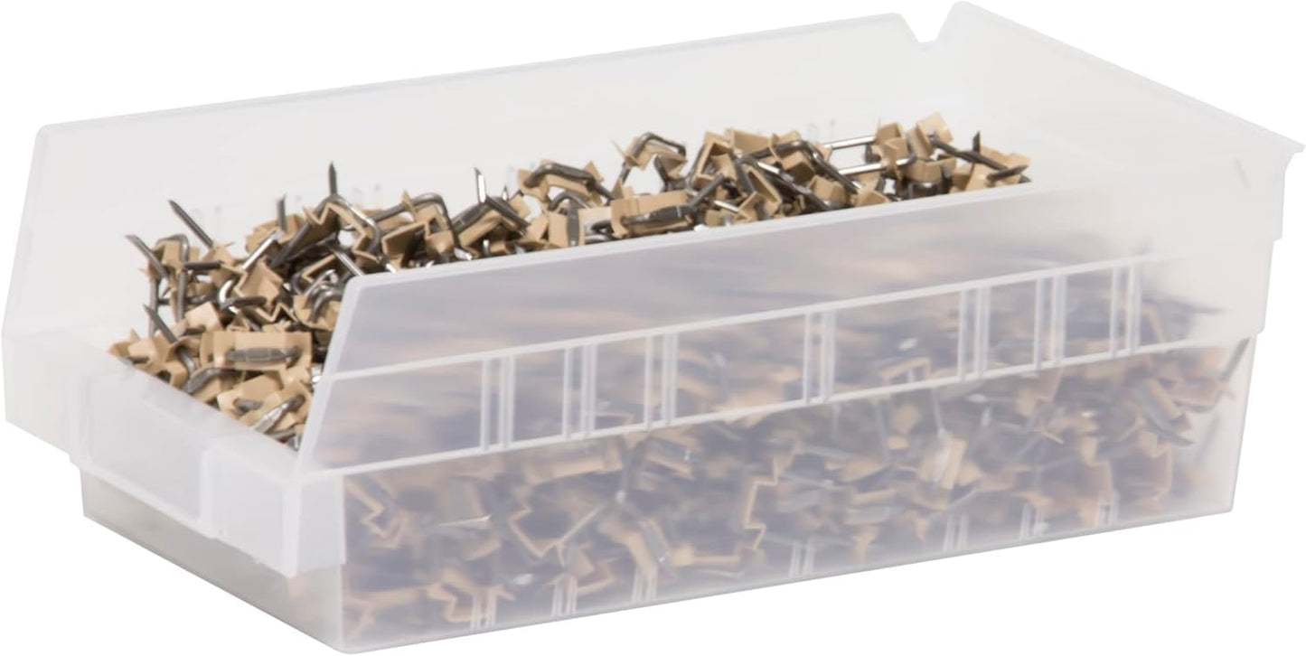 Akro-Mils 30130 Plastic Shelf Bins, Heavy Duty Storage Bins for Garage, Closet, and Drawer Organization, 12" x 6-1/2" x 4", Clear, 12-Pack