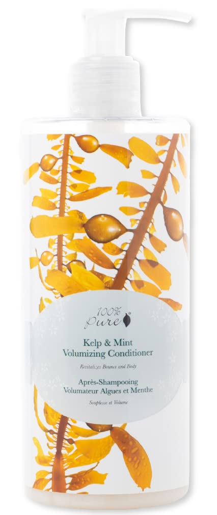 100% PURE Kelp & Mint Volumizing Conditioner Moisturizer & Deep Hydration - Natural Body Boost for Dry, Damaged Thinning Hair, Promotes Healthy Growth for Women & Men - Sulfate Free - 13 Fl Oz