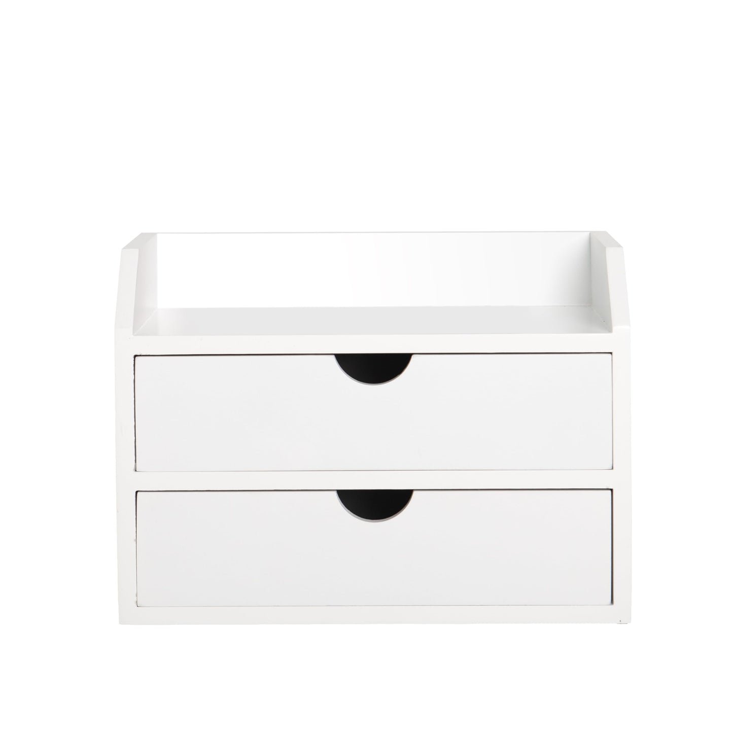 ZGZD Wooden Organizer Mini Desk Drawer Tabletop Office Supplies Desk Accessories for Office or Home White (2 Drawers)