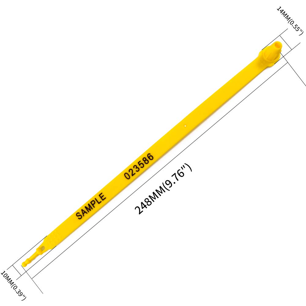 1000 Plastic Security Seals - Numbered Tamper Seals for Trucks, Trailers, Containers (Red)