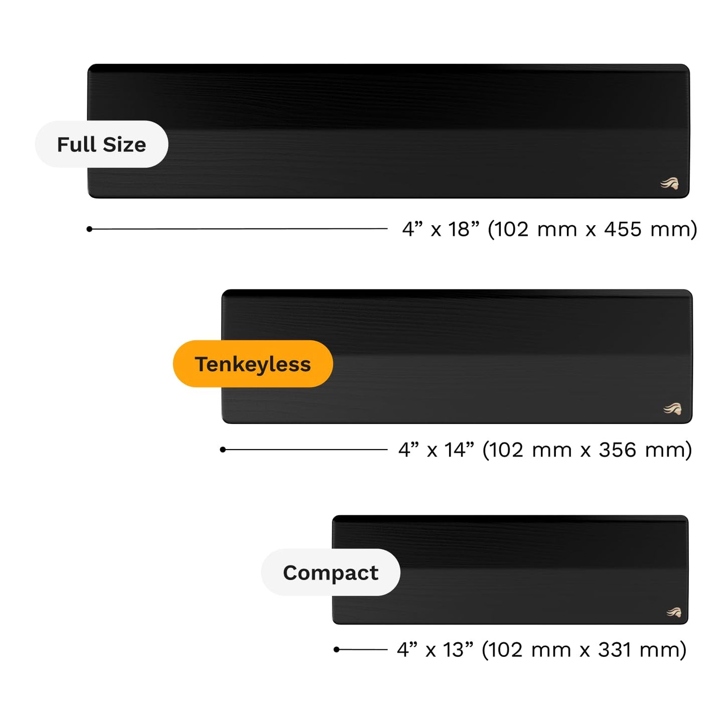 GLORIOUS Gaming Wooden Keyboard Wrist Rest (TKL) - White Ash Wood, Medium-Coarse Grain, Smooth Surface, Sweat & Oil Resistant, Easy Clean, Anti-Slip Rubber Base, 14" x 4" x 0.79" - Onyx