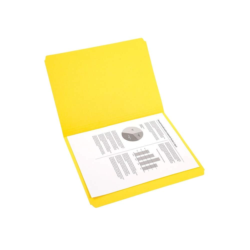 Staples Top‑Tab File Folders, Straight‑Cut, Letter Size, Yellow, Durable Paper Stock, 100/Box