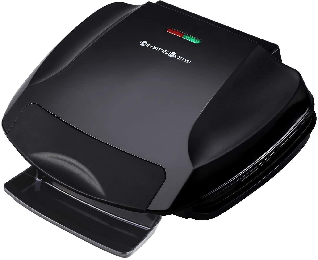 Health and Home 2-Serving Classic Plate Grill Maker and Panini Press, Black, KS-306