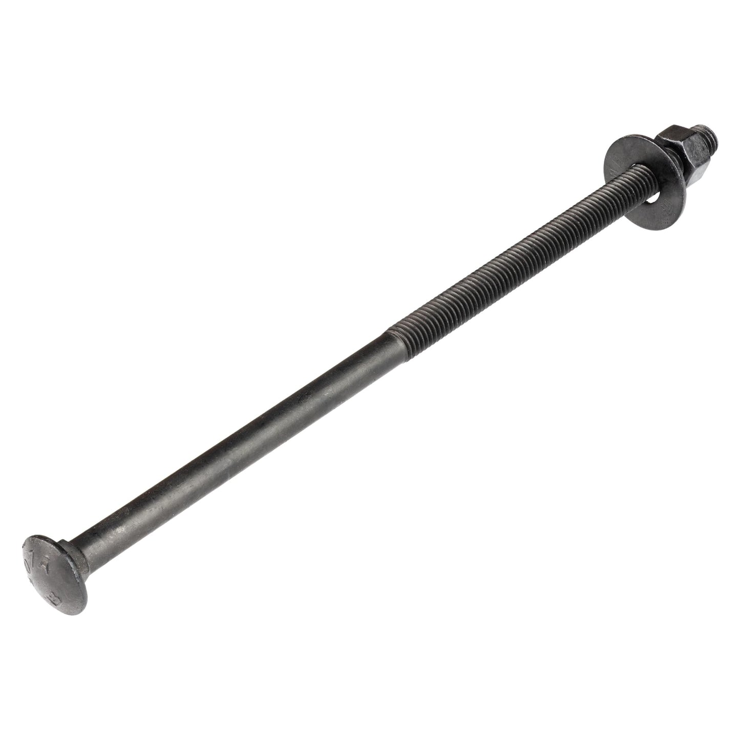 1/2 in. x 12 in. Black Carriage Bolt Kit Includes 12 Bolts, 12 Washers, and 12 Nuts, Ceramic Black Ruspert Coated for Exterior Use - 2X Rust Resistance of Galvanized by Makers Bolt