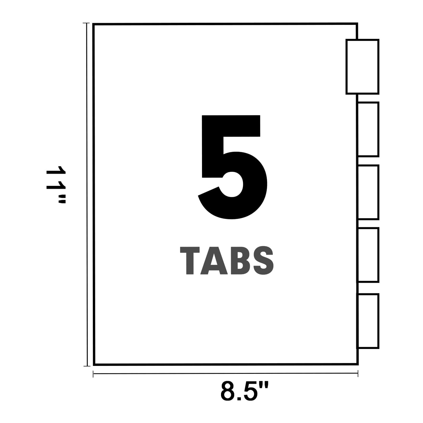 Binder Divider, PANDRI 200 Pack Binder Index Dividers with 5 Tabs and Sticky Notes, Letter Size Paper Binder Divider for School Office Home Business