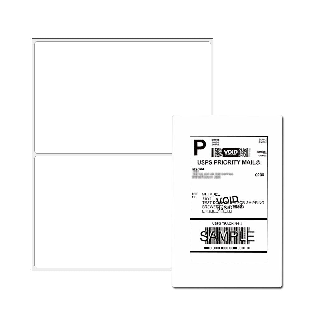 Half Sheet Laser & Inkjet - Rounded Corner Shipping Address Labels - 5-1/2" X 8-1/2" (1000 Labels)