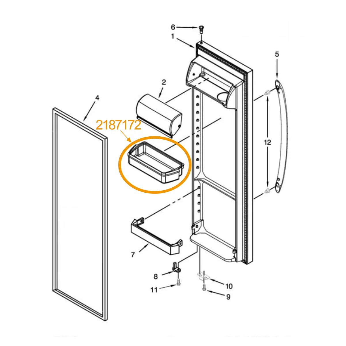 2187172 Refrigerator Door Shelf Bin by SupHomie - Compatible with Whirlpool Amana Kenmore Replaces WP2187172 PS328468 AP6006028 2187194K (3 Pack)