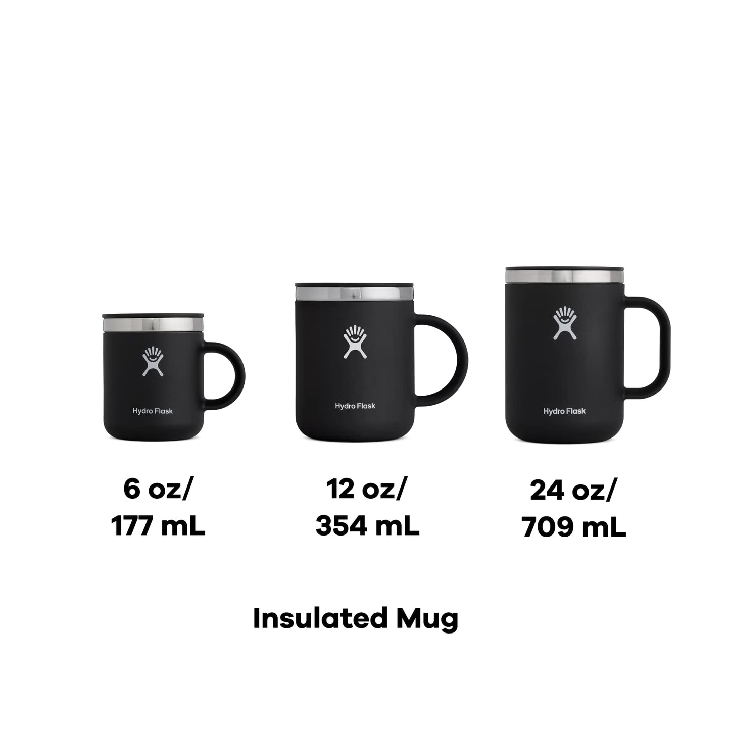 Hydro Flask Coffee Mug – Insulated Stainless Steel, Non Spill, Leak Resistant Travel Mug 24 Oz Tonal Black