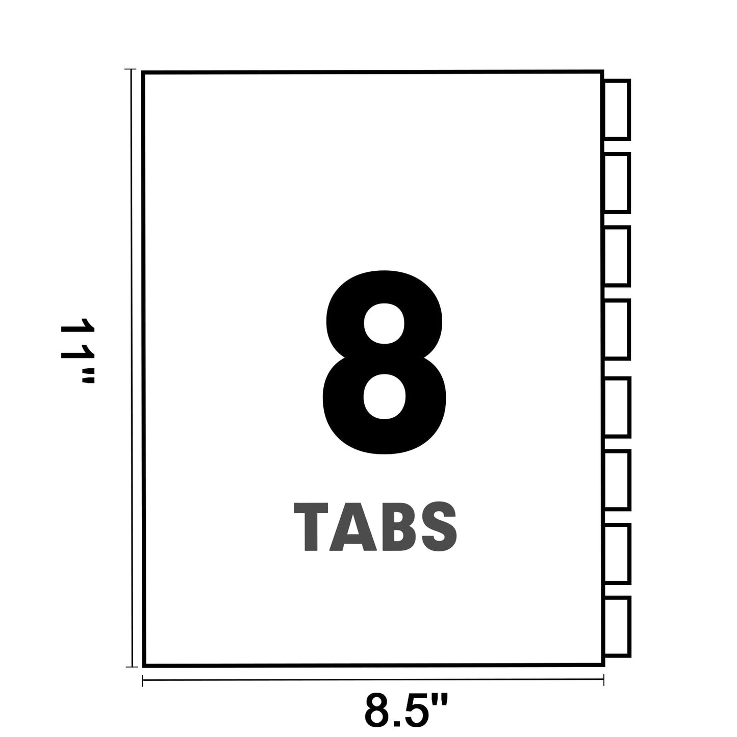 Binder Divider, PANDRI 200 Pack Binder Index Dividers with 8 Tabs and Sticky Notes, Letter Size Paper Binder Divider for School Office Home Business
