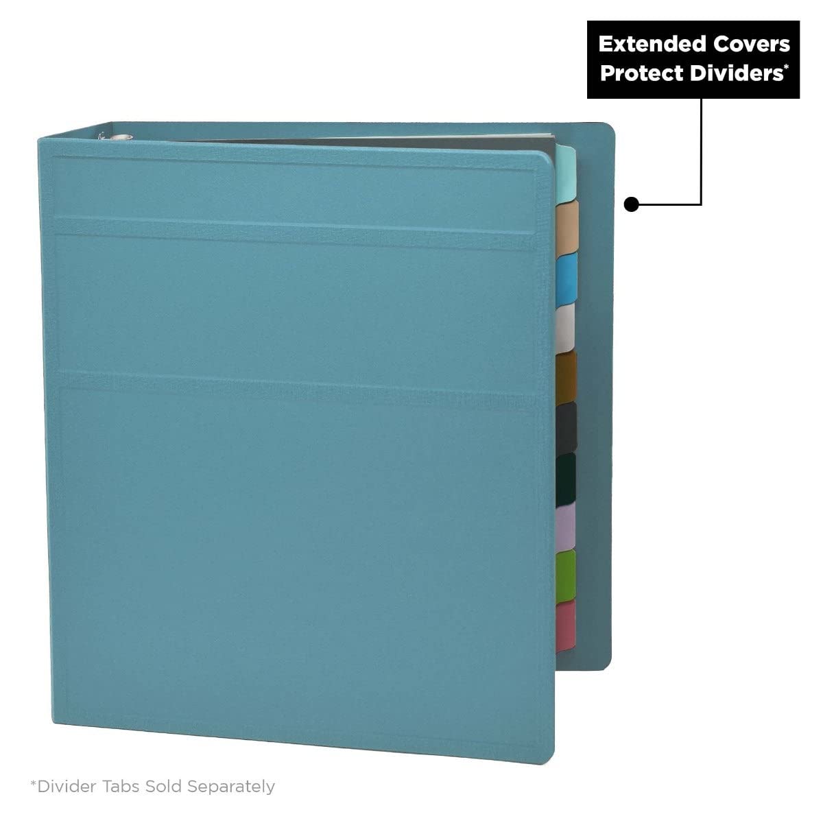 Carstens 3-Inch Heavy Duty 3-Ring Binder - Side Opening, Powder Blue, Durable Plastic, Precision No-Gap Rings, Waterproof Cover, No Pockets, Holds 400 US Letter Sheets, BPA-Free, Made in USA (1744-3R)