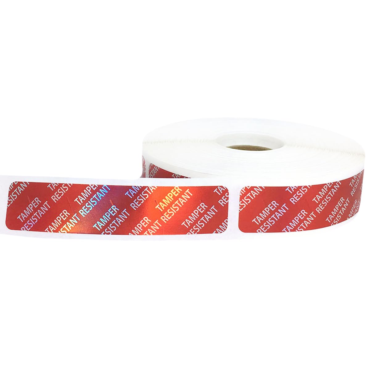 Tamper-Resistant Red Metallic Labels, 0.75" x 3.5" Adhesive Stickers, 500-Pack