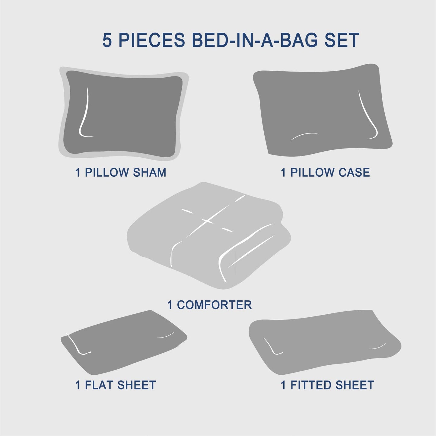 Anluoer Twin Comforter Set 5 Piece for Girl, Pink Bed in a Bag with Sheets, All Season Ruffle Shabby Chic Bedding Sets with 1 Comforter, 1 Pillow Sham, 1 Pillowcase, 1 Flat Sheet, 1 Fitted Sheet