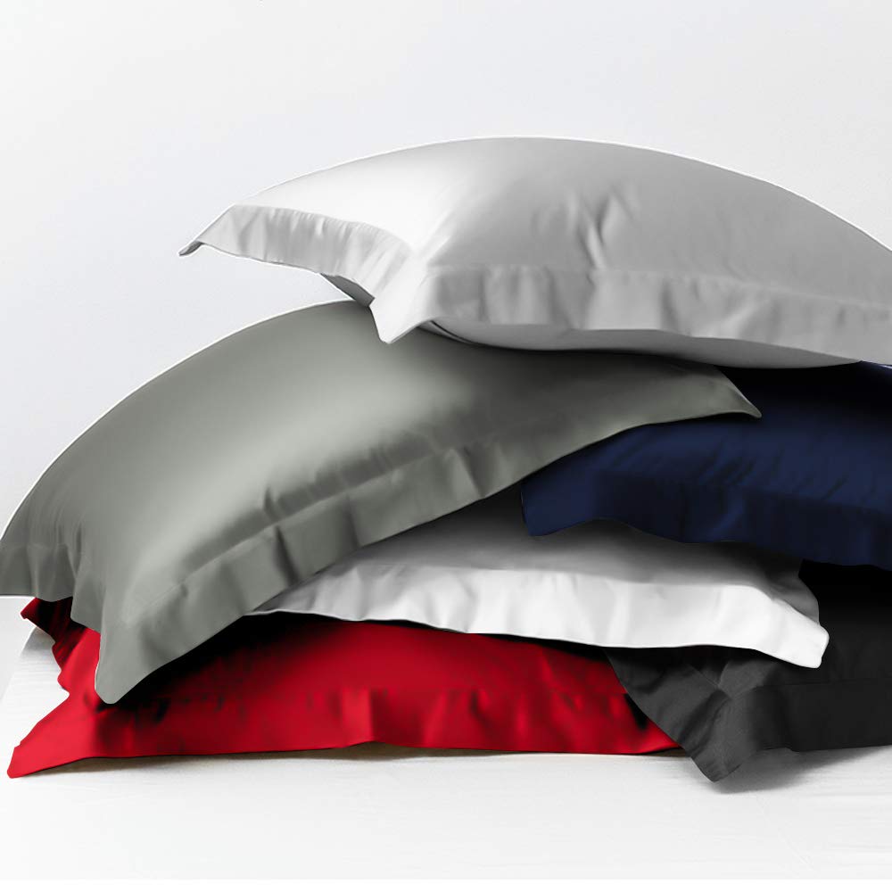NTBAY Cotton 26x26 Euro Sham Covers - 500 Thread Count Egyptian Cotton Euro Pillow Covers, 2 Pack Super Soft and Breathable 26x26 Pillow Covers, Square Pillow Cases, White