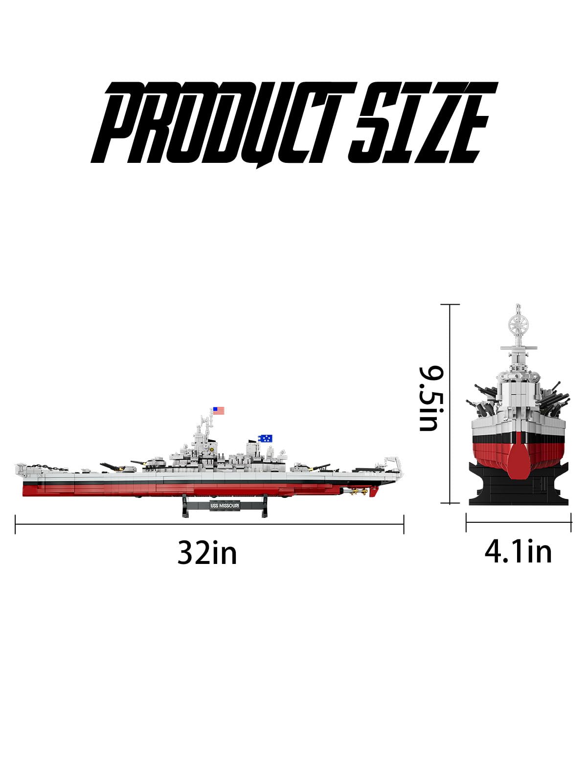 SEMKY Military Series USS Missouri BB-63 MOC Building Blocks and Engineering Toy(2228 Pieces),WW2 Warship for Kid and Military Fan