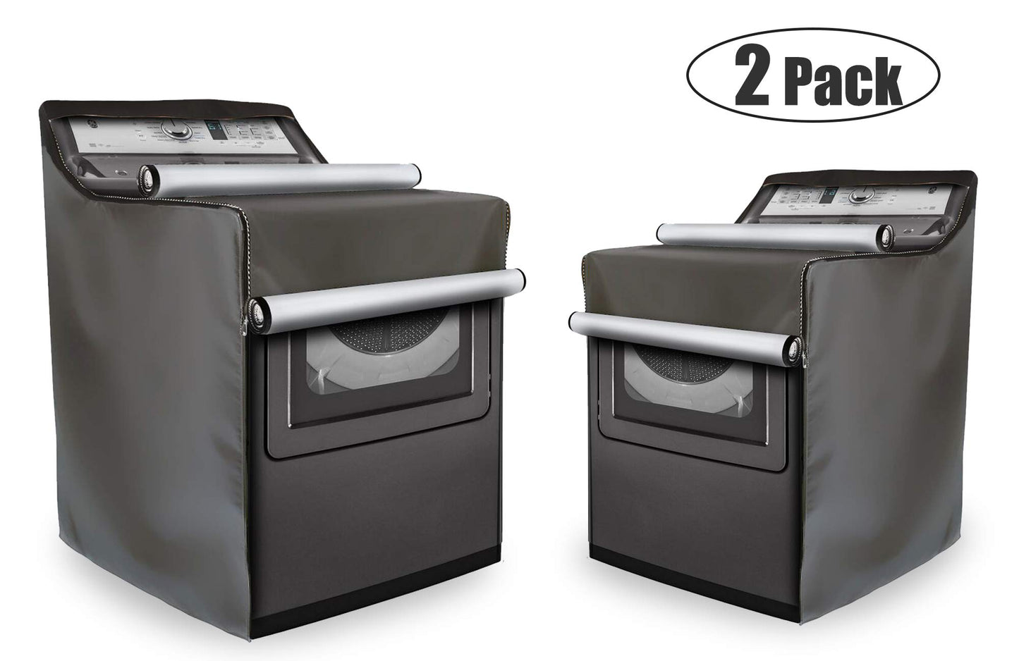 Mr. You Washing Machine Cover for Top-Load Washers – Heavy Duty Outdoor Protection for Most Washers and Dryers, W29” x D28” x H40” (Black,2 Pack)