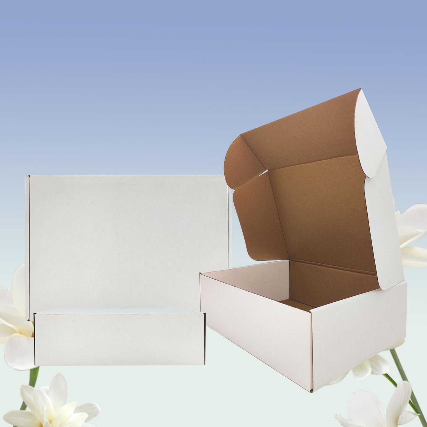 13 x 9 x 4 inch Shipping Boxes Set of 20, White Corrugated Cardboard Box Mailer Boxes for Packaging Small Business Shipping,Mailing Boxes Bulk for Birthday Wedding Party Book Literature Gift Giving