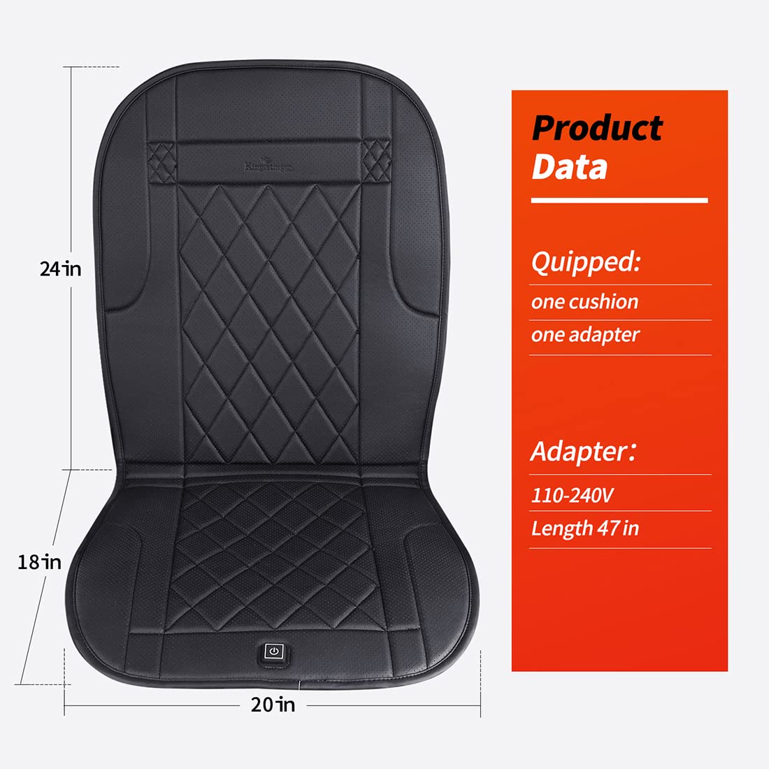 KINGLETING Heated Seat Cushion with Pressure-Sensitive,Heating Chair Pad for Home, Office and More