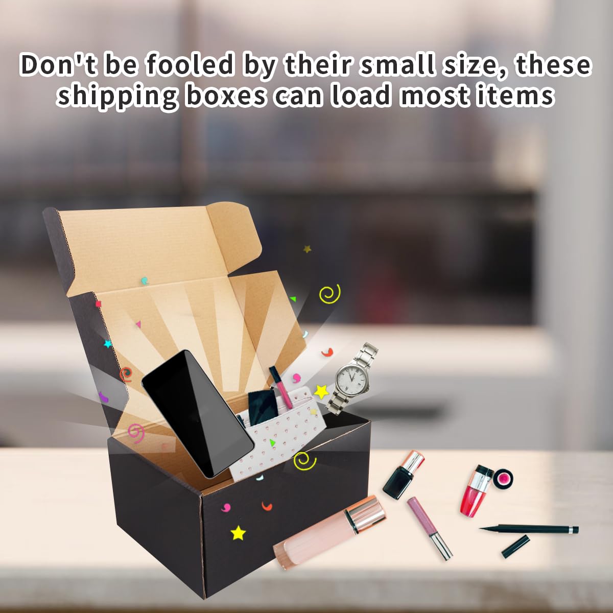 JIUZHOUXIN Shipping Boxes,12"x9"x4" Black Corrugated Cardboard Boxes, Which is Anti-Impact Come with Exquisite Sealing Label.Suitable E-Commerce Packaging, Shipping Packaging. (12"x9"x4" 20pcs-Black)