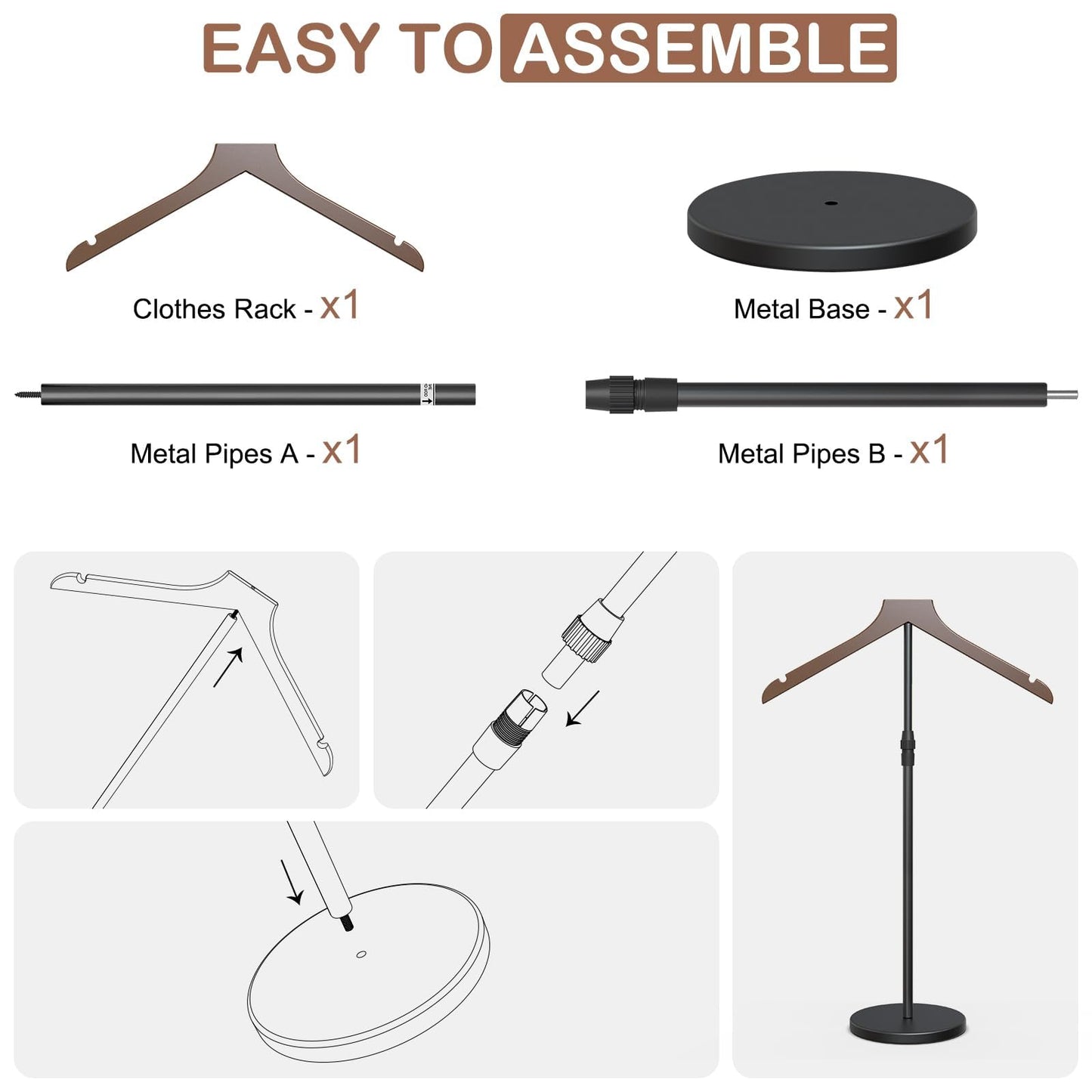 2 Pack Shirt Display Stand, 18-34 Inch Height Adjustable Mannequin Torso for Vendors Shop, More Stable Dress Form Mannequin Stand Clothes Rack, T Shirt Display Holder Jacket Coat Hanger, Black