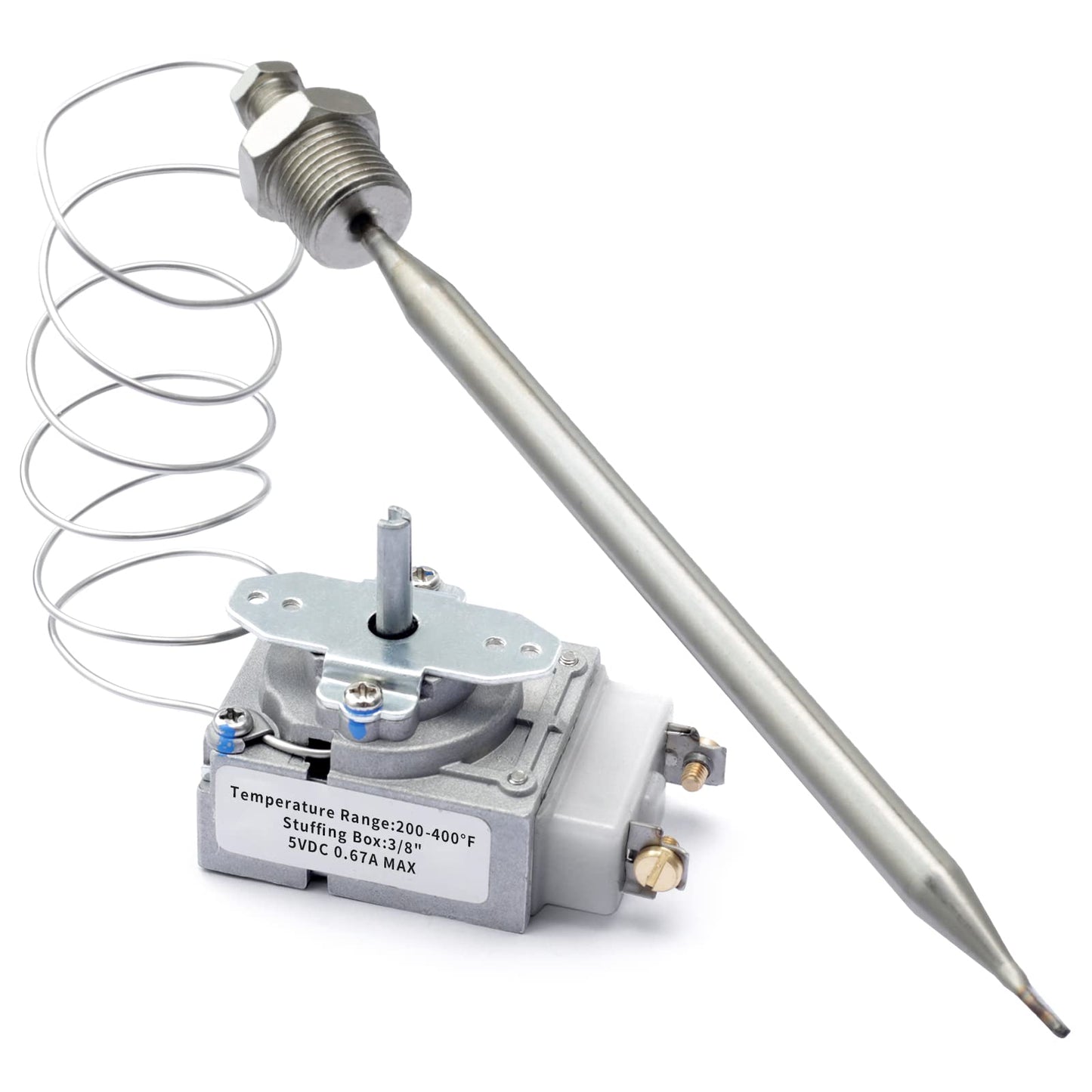 RX-2-24 Thermostat for Deep Fryer with 3/8" Mpt Stuff Box Replacement for Atosa 301030004 RX-10-24 RX-2-30 RX Millivolt Thermostat 00-913153 Replacement for Adcraft deep Fryer 200-400F with 3/8"