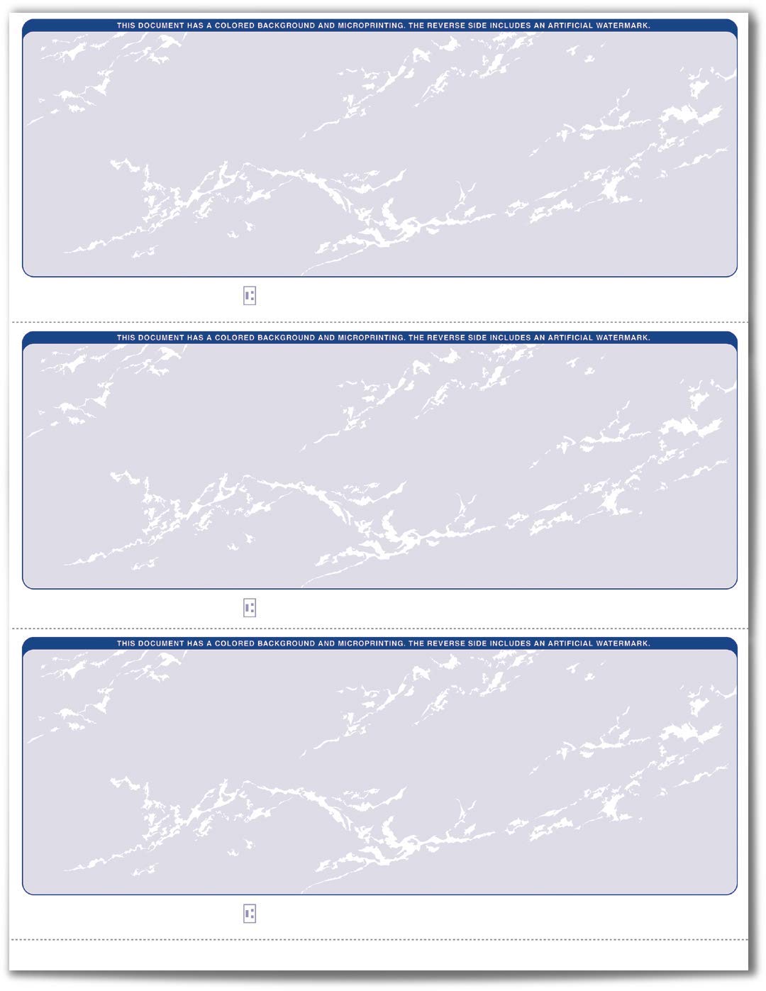 VersaCheck Secure Checks - 750 Blank Business Checks - Blue Prestige - 250 Sheets Form #3000-3 Per Sheet