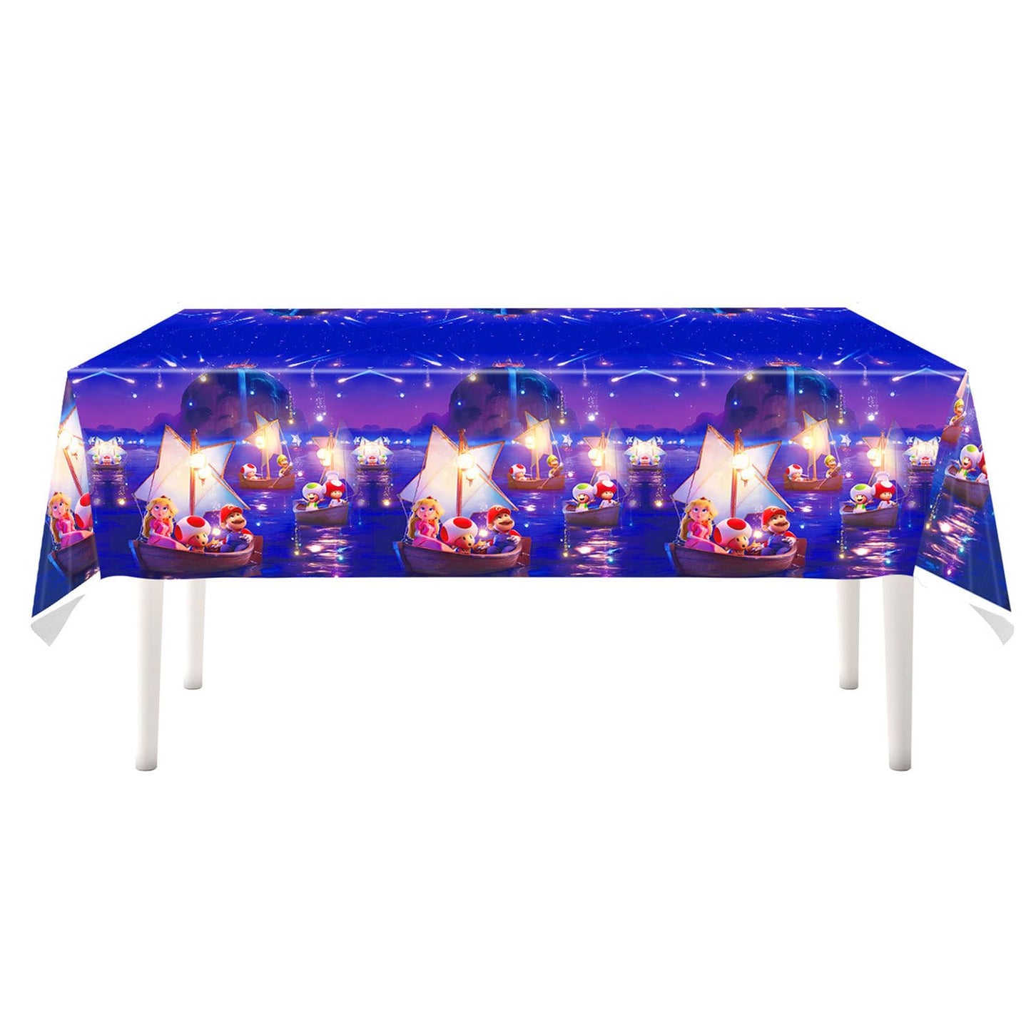 88PCS For Latest Mario Party Supplies: 6 Hanging Swirls, 20 Napkins, 20 Cups, 20 Plates (9 inch), 20 Plates 7( inch), 1 Banner, 1 Tablecloth for Mario Birthday Party Decorations