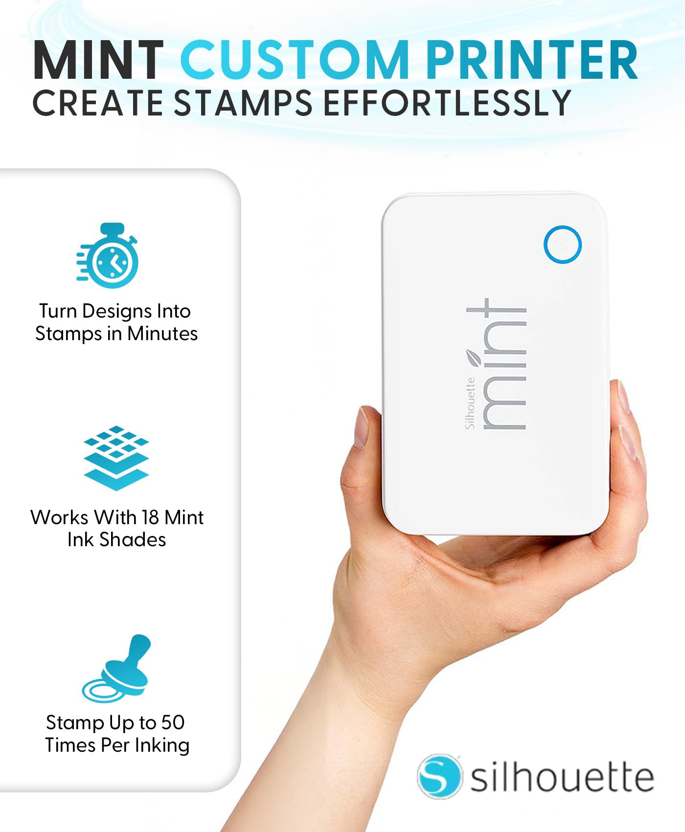 Silhouette America, Silhouette Mint Custom Printer (White) 4x4