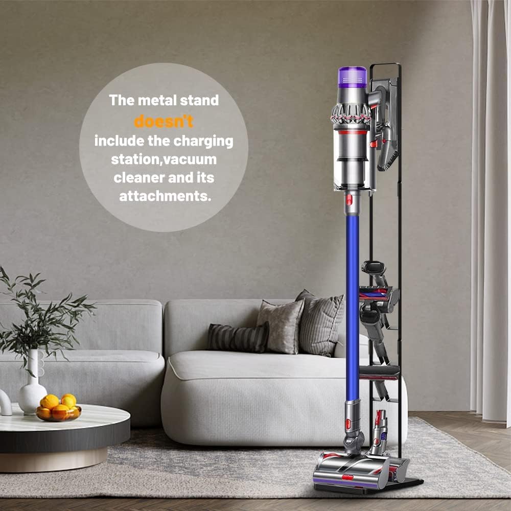 Foho Vacuum Stand Compatible for Dyson V15 V11 V10 V8 V7 V6 with Wheels,Metal Storage Bracket Stand Holder Compatible for Dyson Handheld Cordless Vacuum Cleaners & Accessories & Attachments