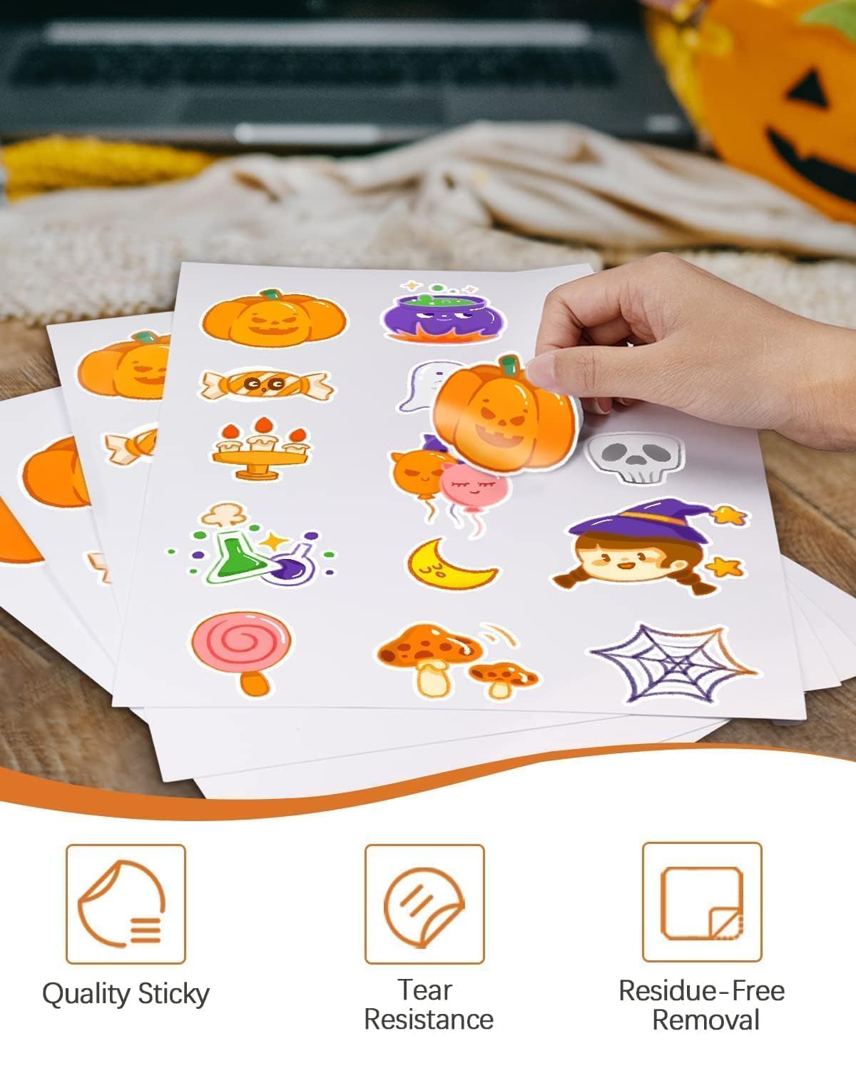 QYH Premium Matte Printable Vinyl Sticker Paper 120 Sheets 8.5"x11" White - Waterproof, Residue-Free, Compatible with Inkjet/Laser & Cricut/Silhouette - Ideal for Small Business, DIY Custom Stickers
