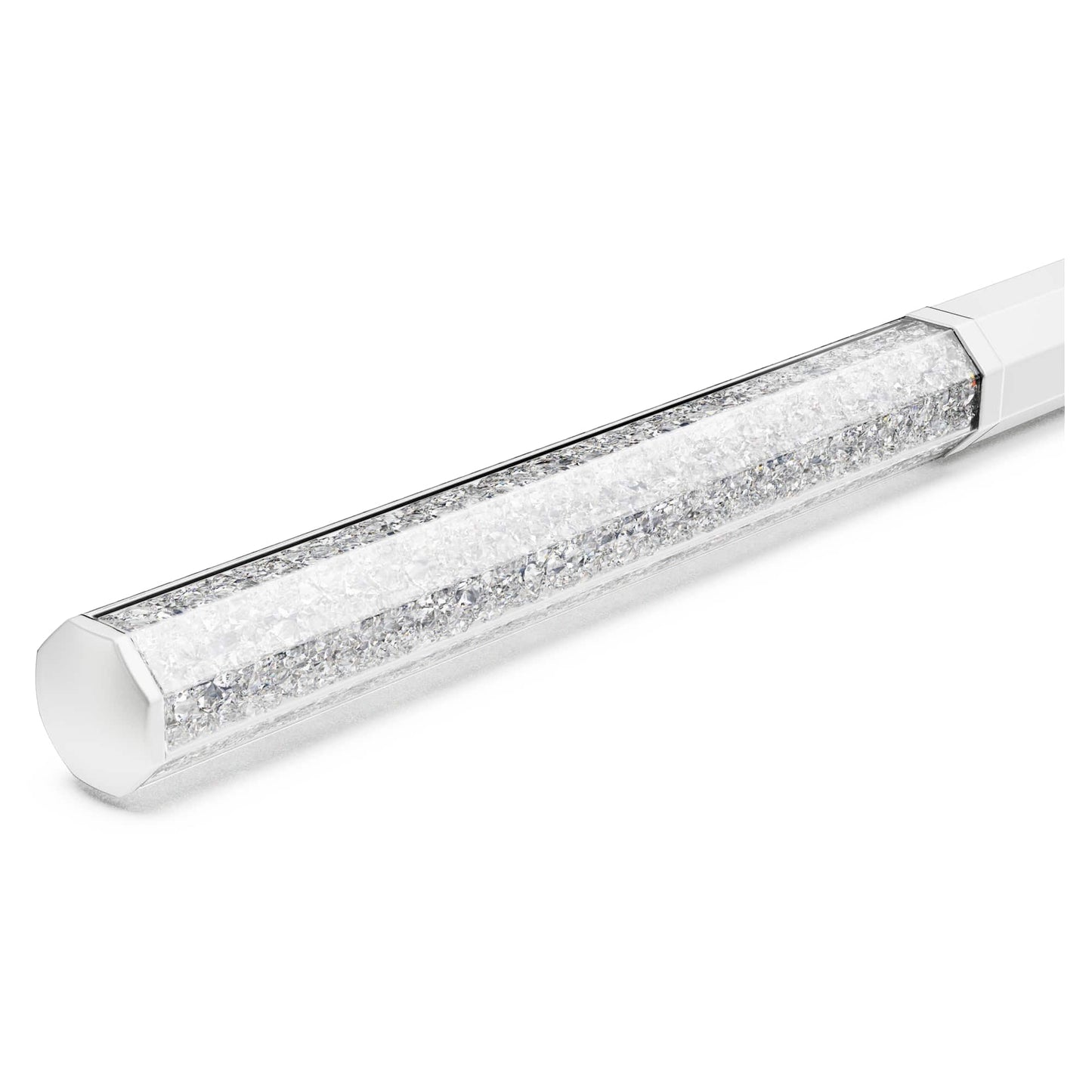 Swarovski Crystalline Ballpoint Pen, White Lacquered Barrel with Eight Crystal Facets and More Than 400 Clear Crystals, from the Crystalline Collection
