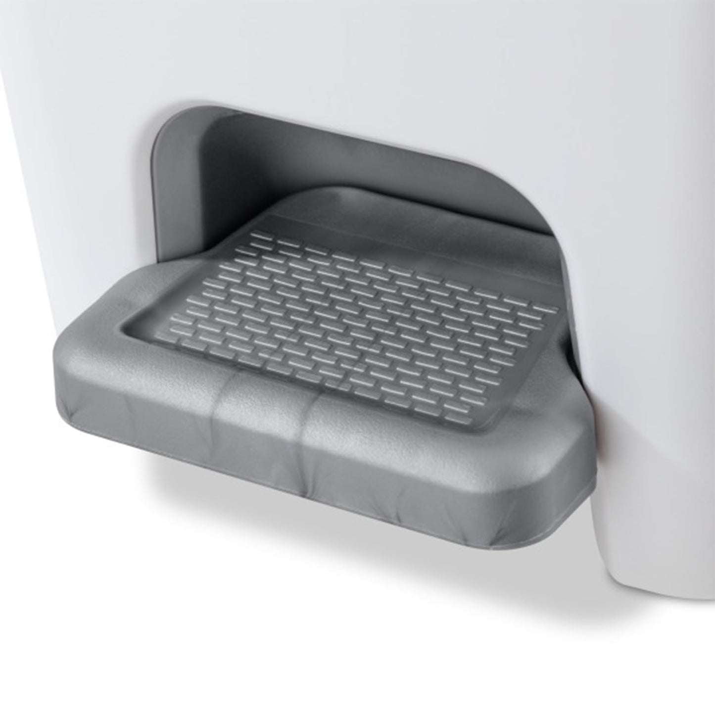 Sterilite 2.7 Gallon Rectangular StepOn Wastebasket, Small, White lid and base with Titanium pedal and Liner